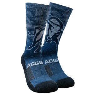 aggie bull printed crew socks